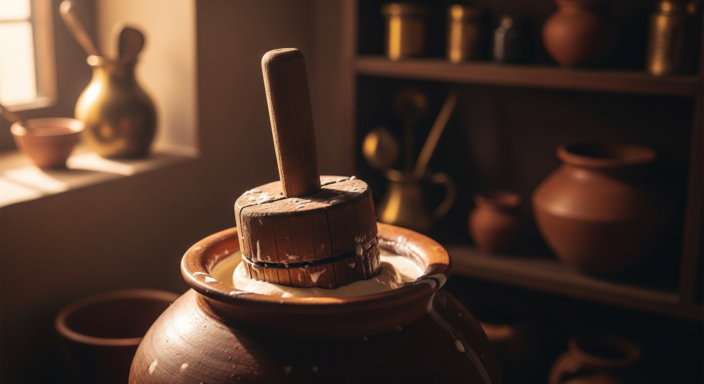 Traditional ghee making